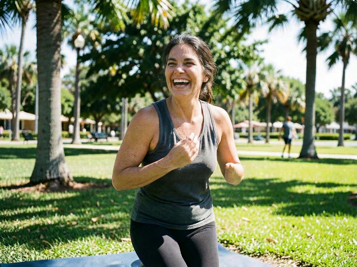 Woman feeling balanced and confident in daily life