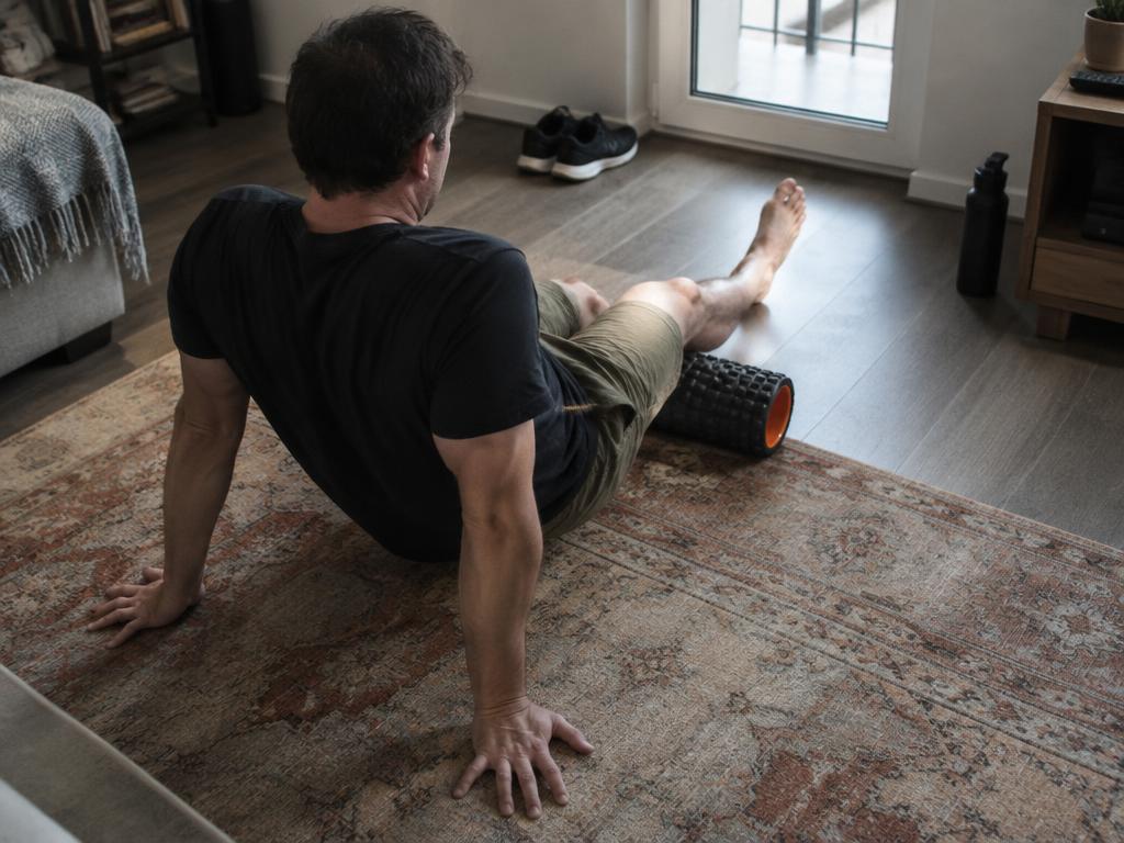 Active adult stretching outdoors after a workout, representing recovery and everyday wellness